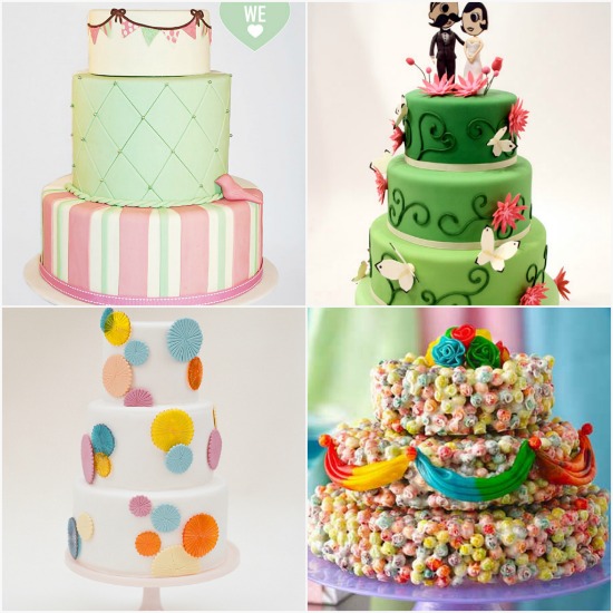 Idee per torte di matrimonio colorate